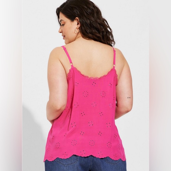 NWT Torrid Sophie Eyelet Swing Cami in Pink - Picture 2 of 2
